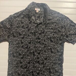LuLaRoe Black and White Patterned Men's Shirt